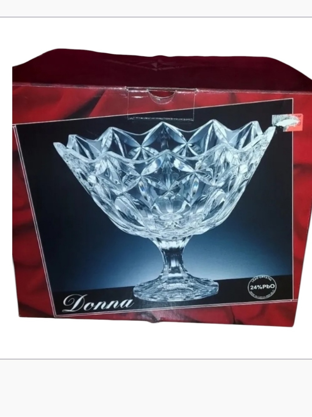 DONNA BOHEMIA CRYSTAL PRIMa  collection footed BOWL 23 cm